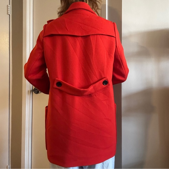Maje Stylish Red Double-Breasted Coat - Picture 7 of 7